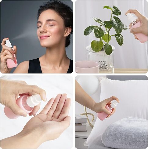 HOMBYS Empty Clear Glass 2oz Small Spray Bottles with Silicone Sleeve Protection - Refillable Containers for Travel, Cleaning Solutions, Essential Oils, Sanitizers - Fine Mist Spray - 4 Pack-Clear in Saudi Arabia