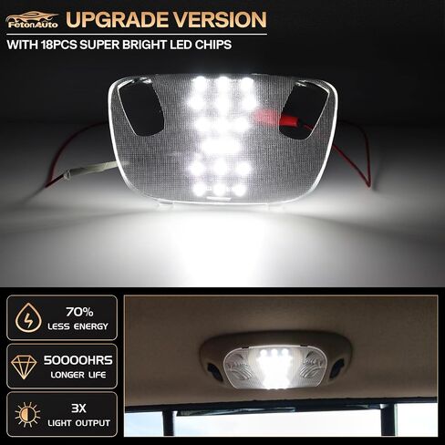 غطاء ضوء القبة الداخلي قبة غلاف صافي العدسة مع PCB أبيض LED لعام 1999-2007 FORD F250 F350 F450 F550 رحلة ، F150 Expedition Mustang Taurus ، 6000k أبيض خريطة السقف مصباح مصباح مصباح in Saudi Arabia