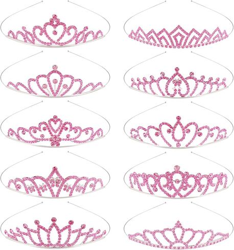 TOBATOBA 10Pcs Gold Tiaras for Women Girls Sparkling Rhinestone Princess Tiara Headband Rapunzel Crowns for Women Tiaras Set Small Tiara Bulk for Birthday Party Wedding School Classroom Costumes Proms in Kuwait
