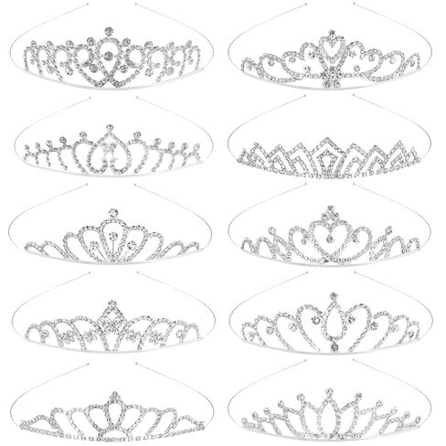 TOBATOBA 10Pcs Gold Tiaras for Women Girls Sparkling Rhinestone Princess Tiara Headband Rapunzel Crowns for Women Tiaras Set Small Tiara Bulk for Birthday Party Wedding School Classroom Costumes Proms in Kuwait