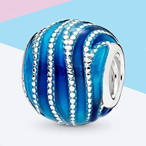 925 sterling Silver Wild Blue Vortex Charm مناسب للأساور الأصلية حبات DIY المجوهرات للنساء S1511 in Saudi Arabia