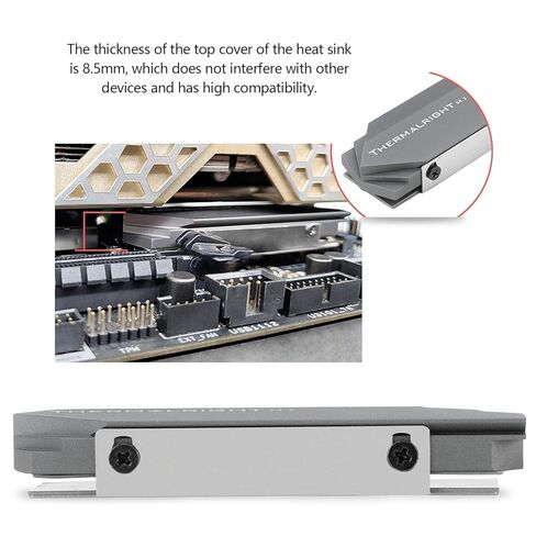 Thermalright M.2 2280 تبريد SSD Defink ، M.2 تبريد التبريد للوقود المبرد للوعة حرارة جانبية مزدوجة مع وسادة السيليكون الحراري ، تبريد زعنفة حرارة الألومنيوم لمدة 2280 M.2 SSD in Kuwait