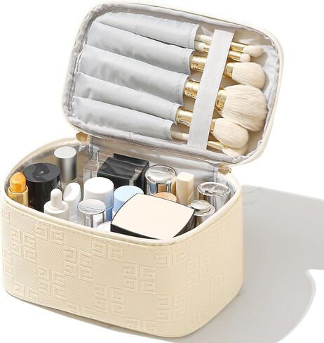 Meiyuuo Cute Makeup Bag Small Cosmetic Bags for Women Girls Gift for Teens Medium Pouch for Purse Essentials Toiletry Zip Pouch PU Waterproof Organizer Case (Cow Print) in Saudi Arabia