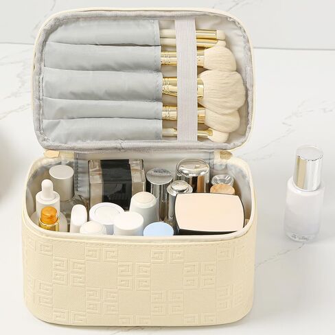 Meiyuuo Cute Makeup Bag Small Cosmetic Bags for Women Girls Gift for Teens Medium Pouch for Purse Essentials Toiletry Zip Pouch PU Waterproof Organizer Case (Cow Print) in Saudi Arabia