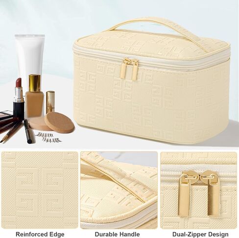 Meiyuuo Cute Makeup Bag Small Cosmetic Bags for Women Girls Gift for Teens Medium Pouch for Purse Essentials Toiletry Zip Pouch PU Waterproof Organizer Case (Cow Print) in Saudi Arabia