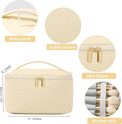Meiyuuo Cute Makeup Bag Small Cosmetic Bags for Women Girls Gift for Teens Medium Pouch for Purse Essentials Toiletry Zip Pouch PU Waterproof Organizer Case (Cow Print) in Saudi Arabia