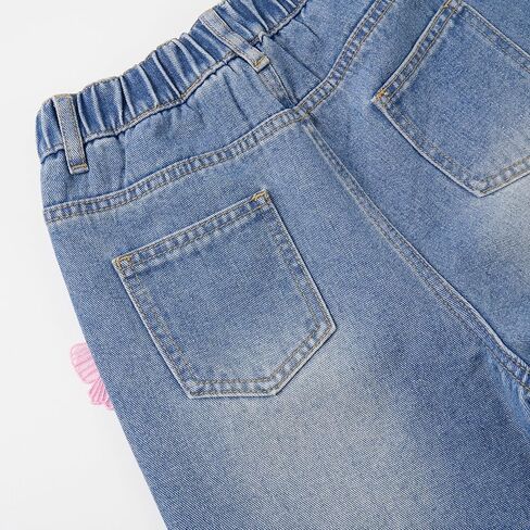 Rolanko Girls Jeans Denim Elastic Wasit Wide Leg Baggy Pants Kids Clothes 4-14 Years in Saudi Arabia