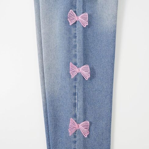 Rolanko Girls Jeans Denim Elastic Wasit Wide Leg Baggy Pants Kids Clothes 4-14 Years in Saudi Arabia