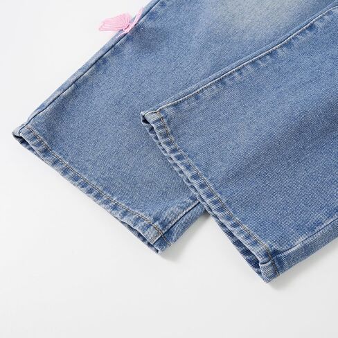 Rolanko Girls Jeans Denim Elastic Wasit Wide Leg Baggy Pants Kids Clothes 4-14 Years in Saudi Arabia