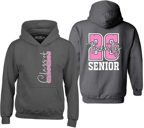 shop4ever Class of 2026 Pink Senior Double Sided Hoodie Sweatshirts in Saudi Arabia
