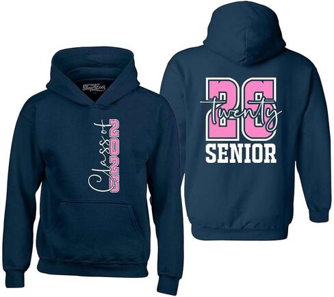 shop4ever Class of 2026 Pink Senior Double Sided Hoodie Sweatshirts in Saudi Arabia
