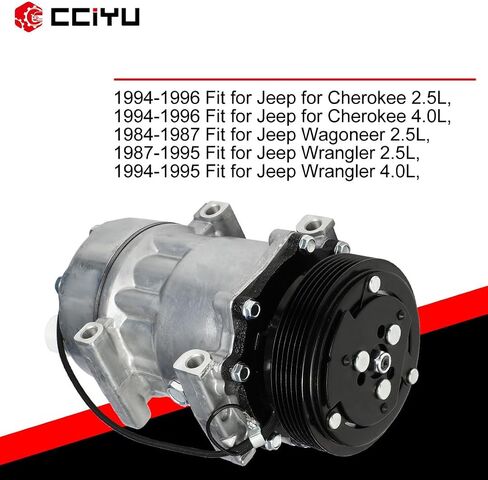 cciyu Air Conditioning Compressor 1994-1996 Fit for Jeep Cherokee Wagoneer Wrangler Strong Cooling A/C Compressor Replaces in Saudi Arabia