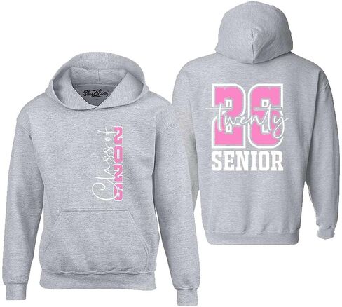 shop4ever Class of 2026 Pink Senior Double Sided Hoodie Sweatshirts in Saudi Arabia
