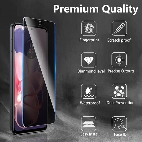 3+3 Pack Privacy Screen Protector Designed for Motorola Moto G 5G 2025 With 3 Pack Camera Lens Protector,Full Coverage Anti-Spy Tempered Glass Film,9H Hardness,Bubble Free,Easy to Install in Saudi Arabia