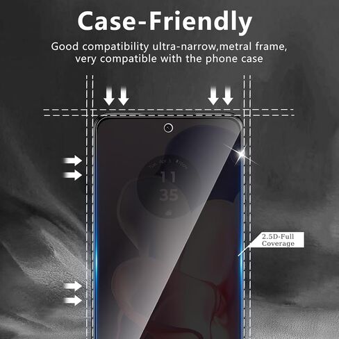 3+3 Pack Privacy Screen Protector Designed for Motorola Moto G 5G 2025 With 3 Pack Camera Lens Protector,Full Coverage Anti-Spy Tempered Glass Film,9H Hardness,Bubble Free,Easy to Install in Saudi Arabia
