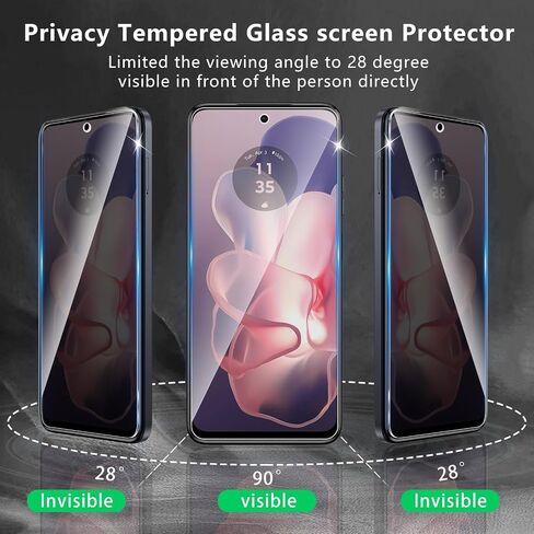 3+3 Pack Privacy Screen Protector Designed for Motorola Moto G 5G 2025 With 3 Pack Camera Lens Protector,Full Coverage Anti-Spy Tempered Glass Film,9H Hardness,Bubble Free,Easy to Install in Saudi Arabia