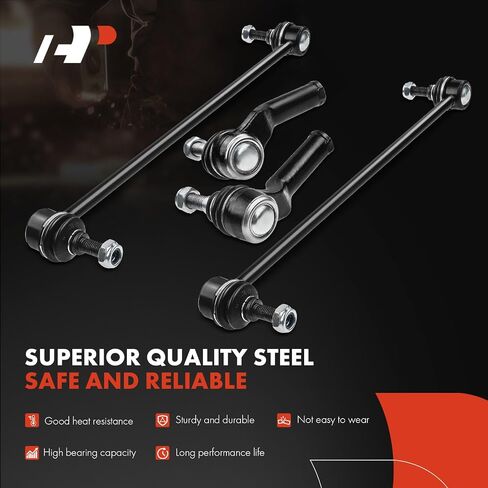 A-Premium Set of 6, Front & Rear Sway Bar Link, Front Outer Tie Rod End, Compatible with Land Rover LR2 2008-2015 in Saudi Arabia
