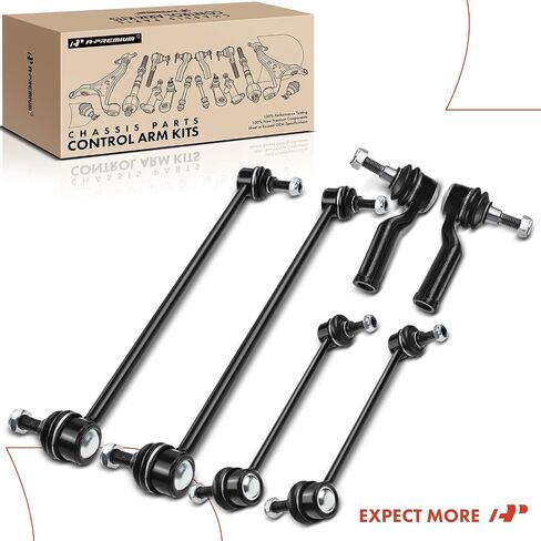 A-Premium Set of 6, Front & Rear Sway Bar Link, Front Outer Tie Rod End, Compatible with Land Rover LR2 2008-2015 in Saudi Arabia