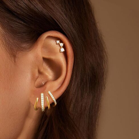 IMBOS Earrings for Women Trendy 14K Gold Stud Earrings Claw Earring Dainty Simple Minimalist Gold Earring Hypoallergenic Jewelry for Women Gifts in Saudi Arabia
