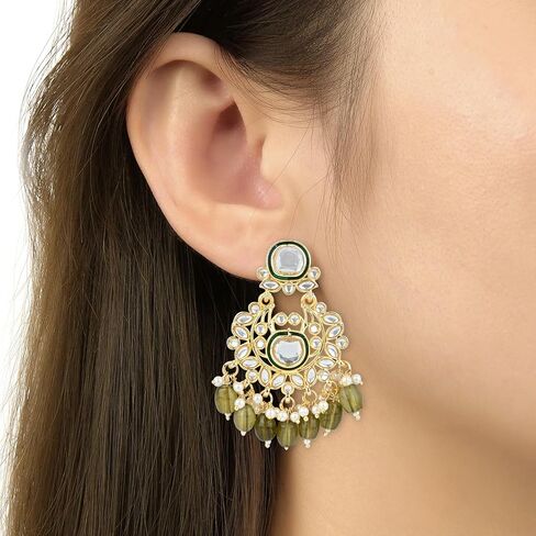 I Jewels Traditional Meenakari Kundan & Pearl Choker Necklace Jewellery Set For Women (K7260) in Saudi Arabia