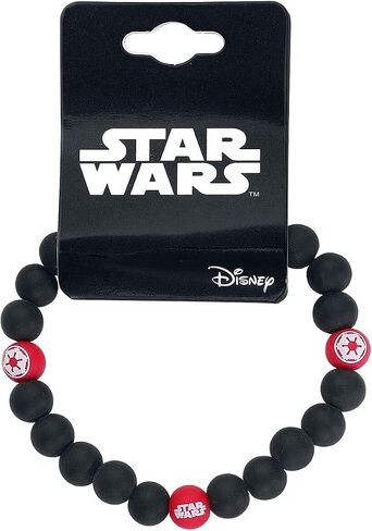 Star Wars Jewelry Women's Episode 7 Rebel Alliance Symbol Silicone Bead Stretch Bracelet, Red/Black, Expandable in Saudi Arabia