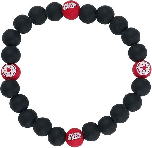 Star Wars Jewelry Women's Episode 7 Rebel Alliance Symbol Silicone Bead Stretch Bracelet, Red/Black, Expandable in Saudi Arabia