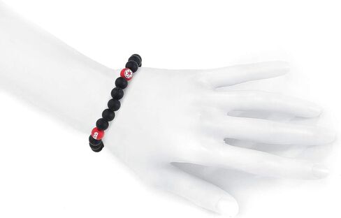 Star Wars Jewelry Women's Episode 7 Rebel Alliance Symbol Silicone Bead Stretch Bracelet, Red/Black, Expandable in Saudi Arabia
