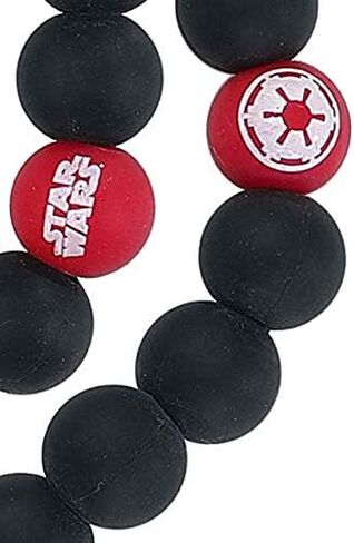 Star Wars Jewelry Women's Episode 7 Rebel Alliance Symbol Silicone Bead Stretch Bracelet, Red/Black, Expandable in Saudi Arabia