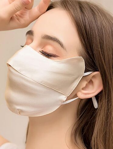Silk Breathable Face UV Face Covering UPF 50+ Women Sun Protection Face Mask Washable Reusable for Running Outdoors in Saudi Arabia