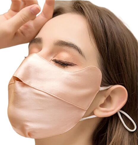 Silk Breathable Face UV Face Covering UPF 50+ Women Sun Protection Face Mask Washable Reusable for Running Outdoors in Saudi Arabia
