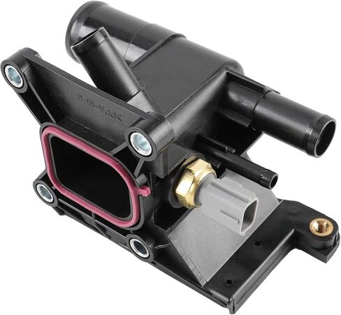 AUTOKAY Engine Coolant Water Outlet Thermostat with Sensor for Mazda 3 5 6 2006-2013 CX-7 2010-2012 Water Outlet Engine Coolant Thermostat Housing Replaces LF941517Z LF94-15-17Z 902-690 in Saudi Arabia