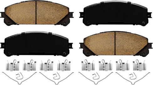 Detroit Axle - Front Brake Pads for Toyota Sienna Highlander Camry Avalon Lexus NX200t NX300 NX300h RX350 RX350L RX450hL RX450h, Ceramic Brake Pads with Hardware Replacement in Saudi Arabia
