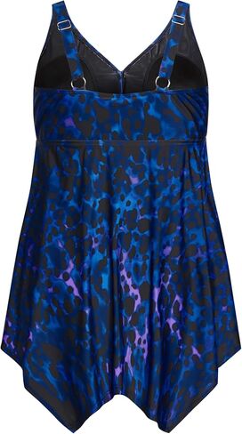 Women's Plus Size Sharkbite Print Swim Dress in Saudi Arabia