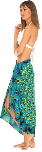 Shu-shi Womens Sarong Beach Swimsut Cove Ups Wrap Bikini Coverup Mandala Peacock & Clip in Saudi Arabia