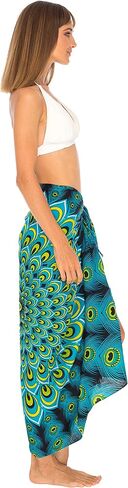 Shu-shi Womens Sarong Beach Swimsut Cove Ups Wrap Bikini Coverup Mandala Peacock & Clip in Saudi Arabia