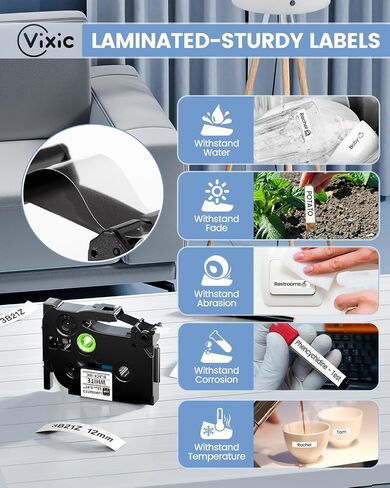 Label Maker Tape Clear TZ 12mm 0.47 Inch BZ Tapes for D210S H1100 D480BT P780BT E1000 P3200 Labeler Replacement for Ptouch Label Tape TZe-131 TZe131 for PTD210 PTH100 PTD220 PT-H103W Label Maker in Saudi Arabia