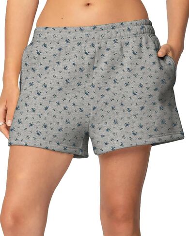 BAIGRAM Women Cozy High Waist Ditsy Floral Fleece Sweat Shorts Cute Y2K Lounge Running Athletic Track Shorts Side Pockets in Kuwait