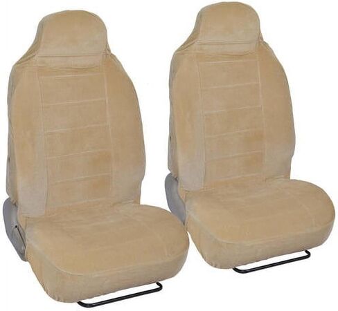 BDK Beige Full Cloth High Back Auto Seat Covers Encore Style 2 pc Premium in Saudi Arabia