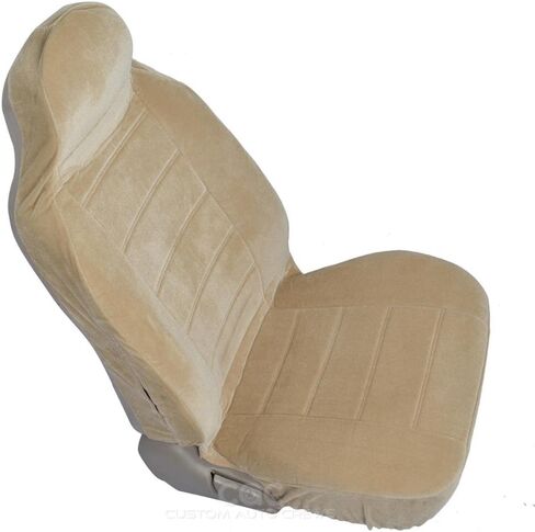 BDK Beige Full Cloth High Back Auto Seat Covers Encore Style 2 pc Premium in Saudi Arabia