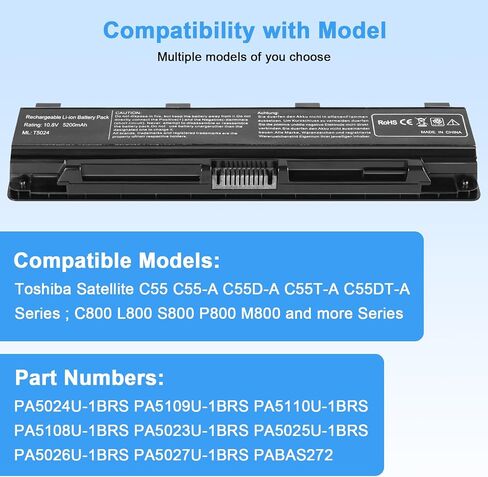 New 48Wh PA3817U-1BRS Battery Replacement for Satellite C655 C675 C675D L645 L645D L655 L655D L675 L675D L745 L755 L755D P745 P755 P775 M645 A660 A655 PA3817U Series Laptop Battery in Saudi Arabia