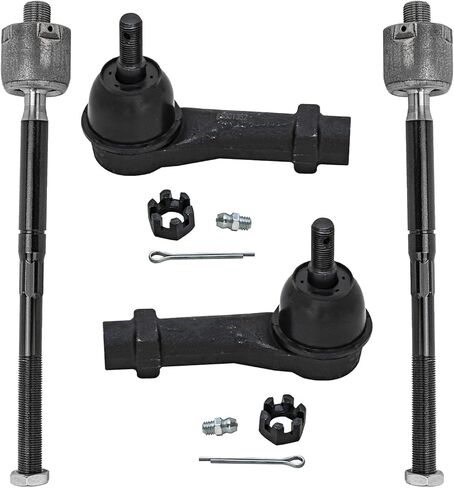 Detroit Axle - Front Tie Rods for 2015-2019 Ford Mustang 4 Inner & Outer Tie Rod End Links 2016 2017 2018 Replacement in Saudi Arabia