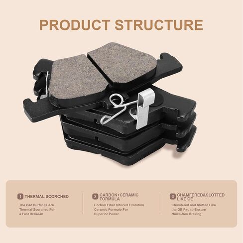 Automotive Replacement Rear Brake Pads Fit Audi A6/A6 Quattro/A7 Quattro/A8 Quattro/RS5/RS7/S6/S7/S8,Porsche Macan,Ceramic Disc Brake Pads for Car Rear Rotors,Reliable Stopping Power in Kuwait