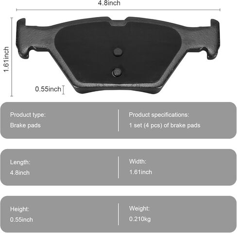 Automotive Replacement Rear Brake Pads Fit Audi A6/A6 Quattro/A7 Quattro/A8 Quattro/RS5/RS7/S6/S7/S8,Porsche Macan,Ceramic Disc Brake Pads for Car Rear Rotors,Reliable Stopping Power in Kuwait