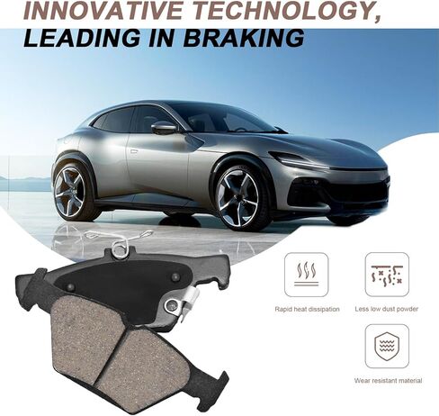 Automotive Replacement Rear Brake Pads Fit Audi A6/A6 Quattro/A7 Quattro/A8 Quattro/RS5/RS7/S6/S7/S8,Porsche Macan,Ceramic Disc Brake Pads for Car Rear Rotors,Reliable Stopping Power in Kuwait