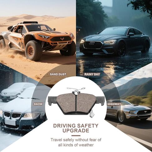 Automotive Replacement Rear Brake Pads Fit Audi A6/A6 Quattro/A7 Quattro/A8 Quattro/RS5/RS7/S6/S7/S8,Porsche Macan,Ceramic Disc Brake Pads for Car Rear Rotors,Reliable Stopping Power in Kuwait