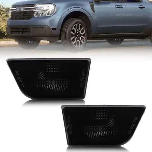 Front Side Marker Lights Housing Compatible with Fo-rd Maverick 2022-2025, [DOT Certified] Turn Signal Marker Light Cover [No Bulbs], Replace OEM #FO2550149, 2 PCS, Clear Lens in Saudi Arabia