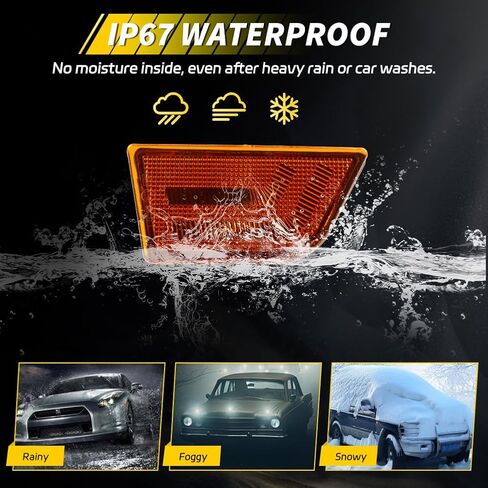 مصابيح العلامة الجانبية الأمامية مصابيح الإسكان متوافق مع FO-RD Maverick 2022-2025 ، [DOT Certified] غطاء ضوء علامة الإشارة [لا مصابيح] ، استبدل OEM #FO2550149 ، 2 PCS ، Clear Lens in Kuwait