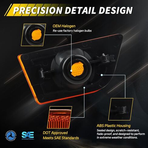 مصابيح العلامة الجانبية الأمامية مصابيح الإسكان متوافق مع FO-RD Maverick 2022-2025 ، [DOT Certified] غطاء ضوء علامة الإشارة [لا مصابيح] ، استبدل OEM #FO2550149 ، 2 PCS ، Clear Lens in Kuwait