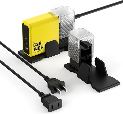 شحنة سطح المكتب Moshou لشاحن Aohi 140W Gan USB C ، حامل كتلة شاحن GAN قابل للتعديل مع سلك التمديد ، حامل المنظمات المكتبي متوافق مع ، (أسود) in Kuwait