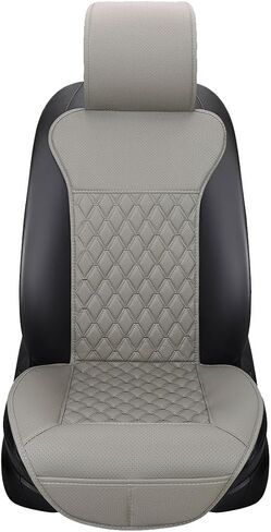 Front Car Seat Covers, Waterproof Leather Car Seat Covers Protectors, Luxury Anti-Slip Driver Seat Cover with Backrest, Universal for Most Cars SUV Pick-up Truck (Black) in Saudi Arabia